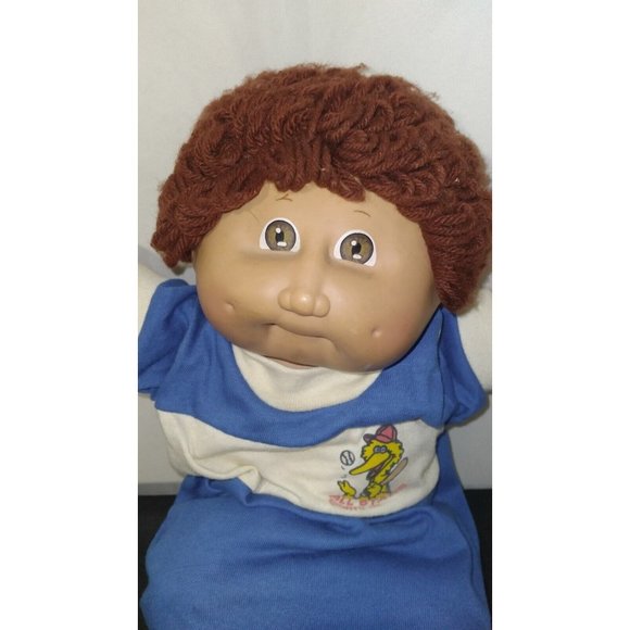 Vintage 1985 Cabbage Patch Boy Doll Brown Eyes Brown Curly Hair - Picture 4 of 8